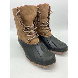 Alpine Woods Duck Boots Women's Size 6 Brown/Tan Mid-Calf Lace-Up GOOD Shoes